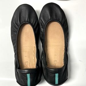 Black Leather Women's Flats by tieks. Worn once.